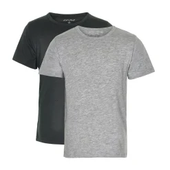 2 Pak Basic T-Shirts - 193 Anthracite Black