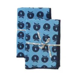2 pak håndklæde 70x140 med æbler - Blue