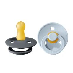 2 pk. Colour sut 0-6 mdr. latex - iron/baby blue