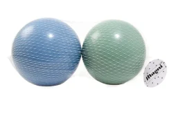 2 Plastikbolde i net (grøn og blå - 15cm)