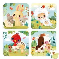 5 Progressive Farm Animal Puzzles 6-9-12-16 pcs