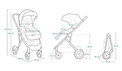 Amber 3i1 duovogn - grey stone