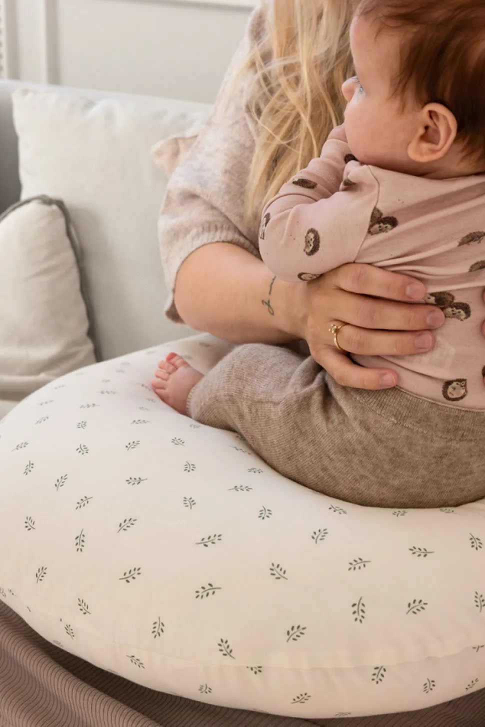 Ammepude, Sophora Leaves, beige/grøn, Kapok