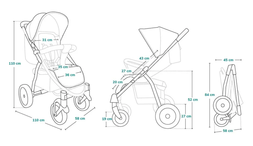 Annet Plus klapvogn - stone caramel