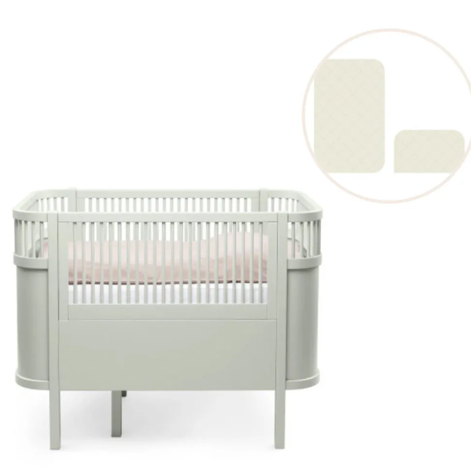 Baby & Jr. seng - Mist green med madras