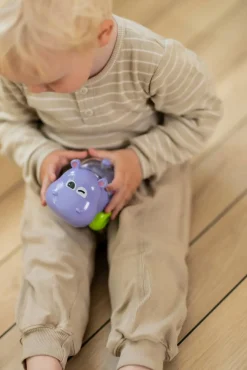 Baby legetøjsbil - flodhest med konfetti