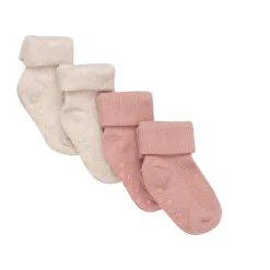 Baby rib strømpe m. ABS (4-pak) - 524