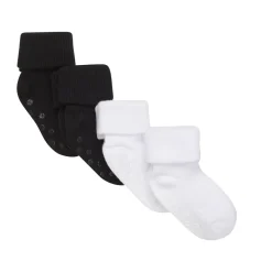 Baby rib strømpe m. ABS (4-pak) - 100