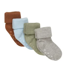 Baby rib strømpe m. ABS (4-pak) - 208