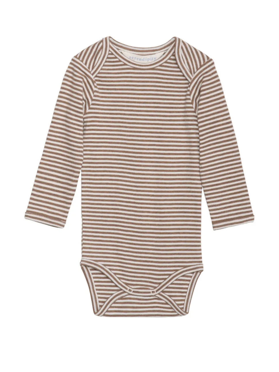 Baby Stribet Body - ALMOND/OW
