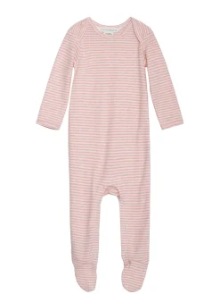 Baby Stribet Dragt - Coral/Offwhite