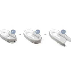 Babynest - stribet grå