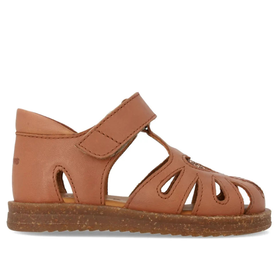 Begynder sandal med glitterhjerte - Clay/Clay Glitter