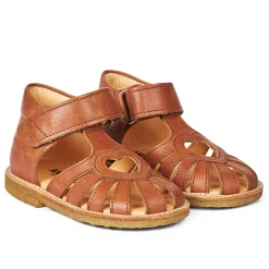 Begynder sandal med hjerte - Cognac