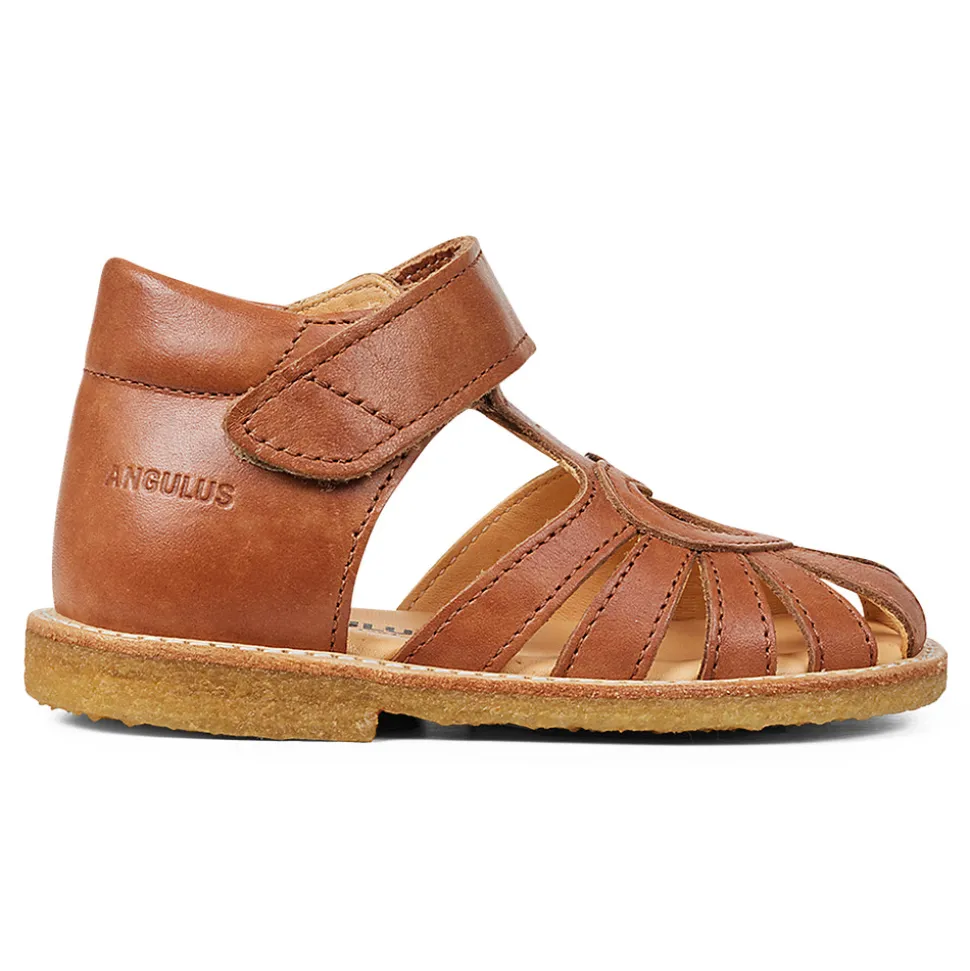 Begynder sandal med hjerte - Cognac