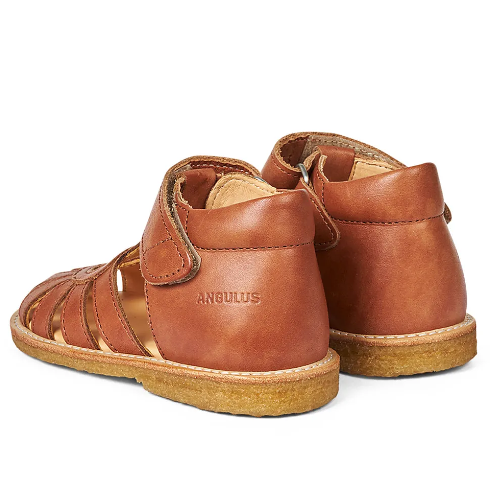 Begynder sandal med hjerte - Cognac