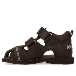 Begynder sandal med velcrolukning - Dark Brown