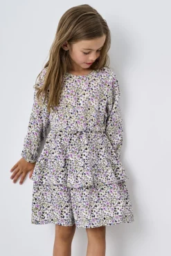 Bella ls v-neck kjole aop - CLOUDDANCE