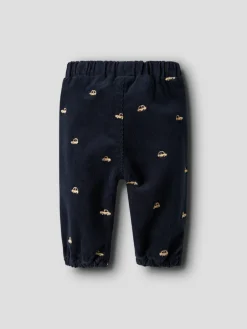Ben Baggy R Cord Emb Bukser - Navy Blazer