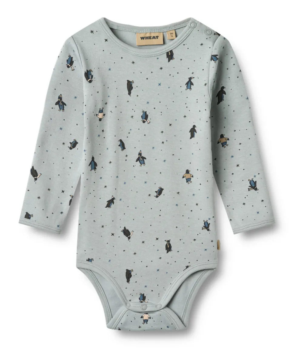 Berti Body Langærmet - Soft rain penguins