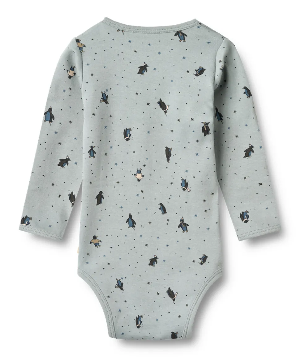 Berti Body Langærmet - Soft rain penguins