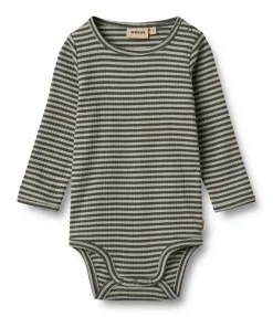 Berti Body Langærmet - Winter forest stripe