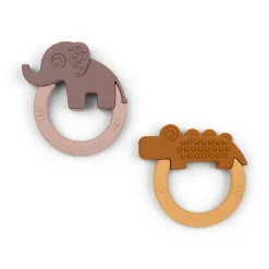 Biderangle 2 stk Deer friends Mustard/Pudder