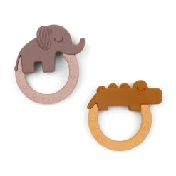 Biderangle 2 stk Deer friends Mustard/Pudder