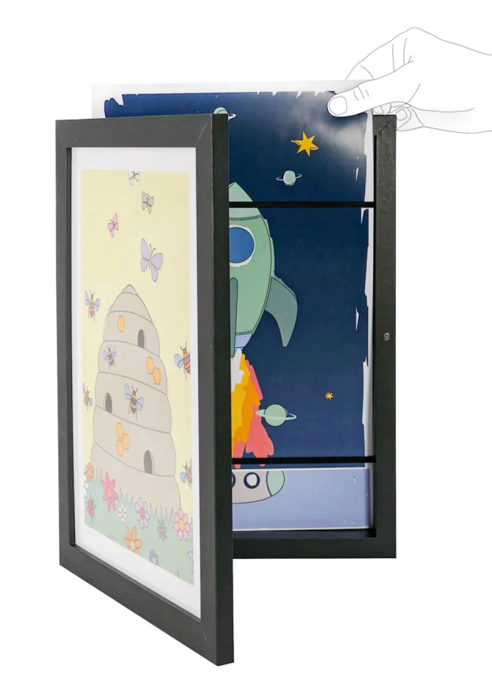 Billedramme til tegninger - A4 - Black