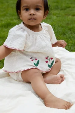 Bæk og bølge babyset m. broderi - BERRY