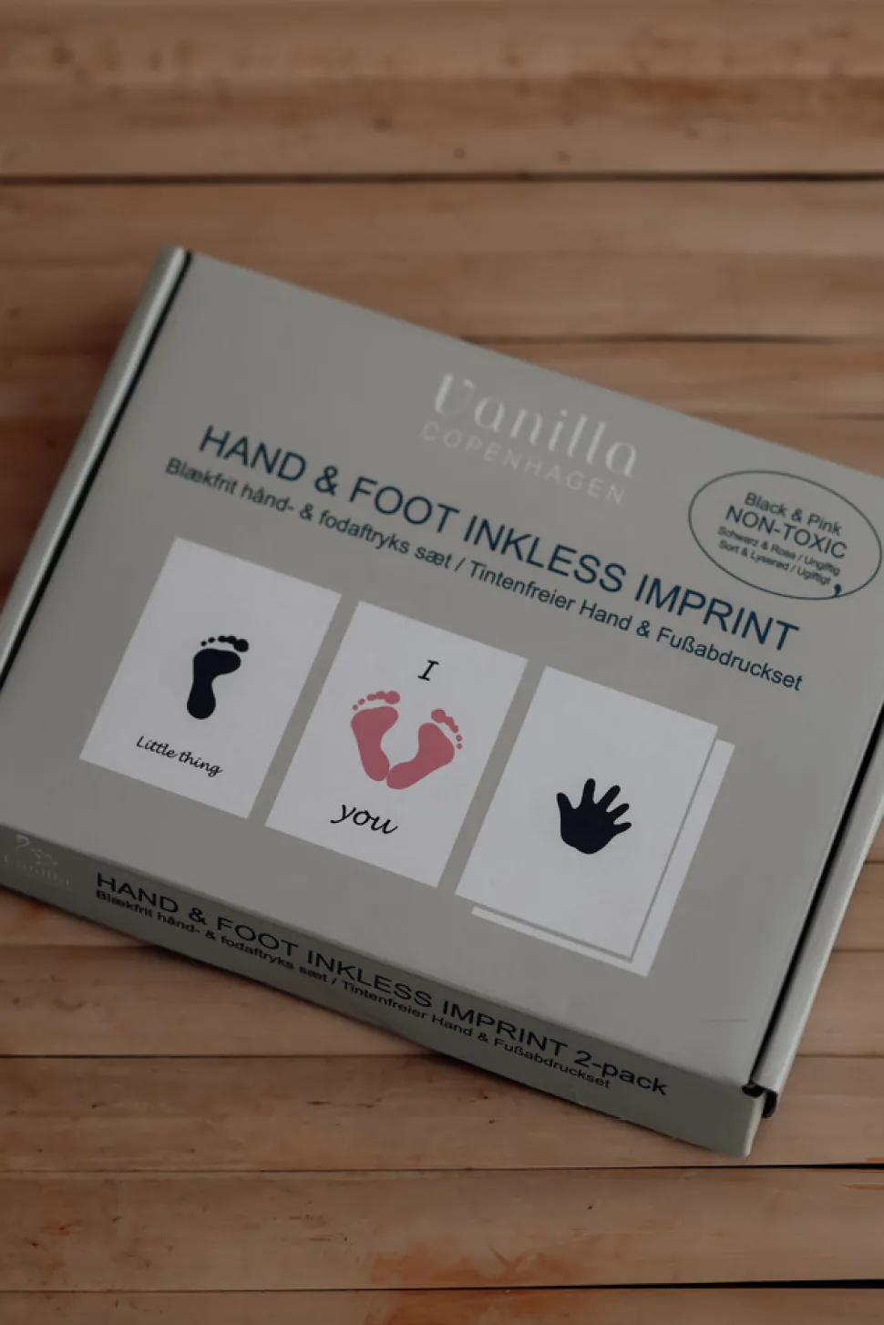 Blækfri hånd og fodaftryk- 2-pak - Lyserød/Sort