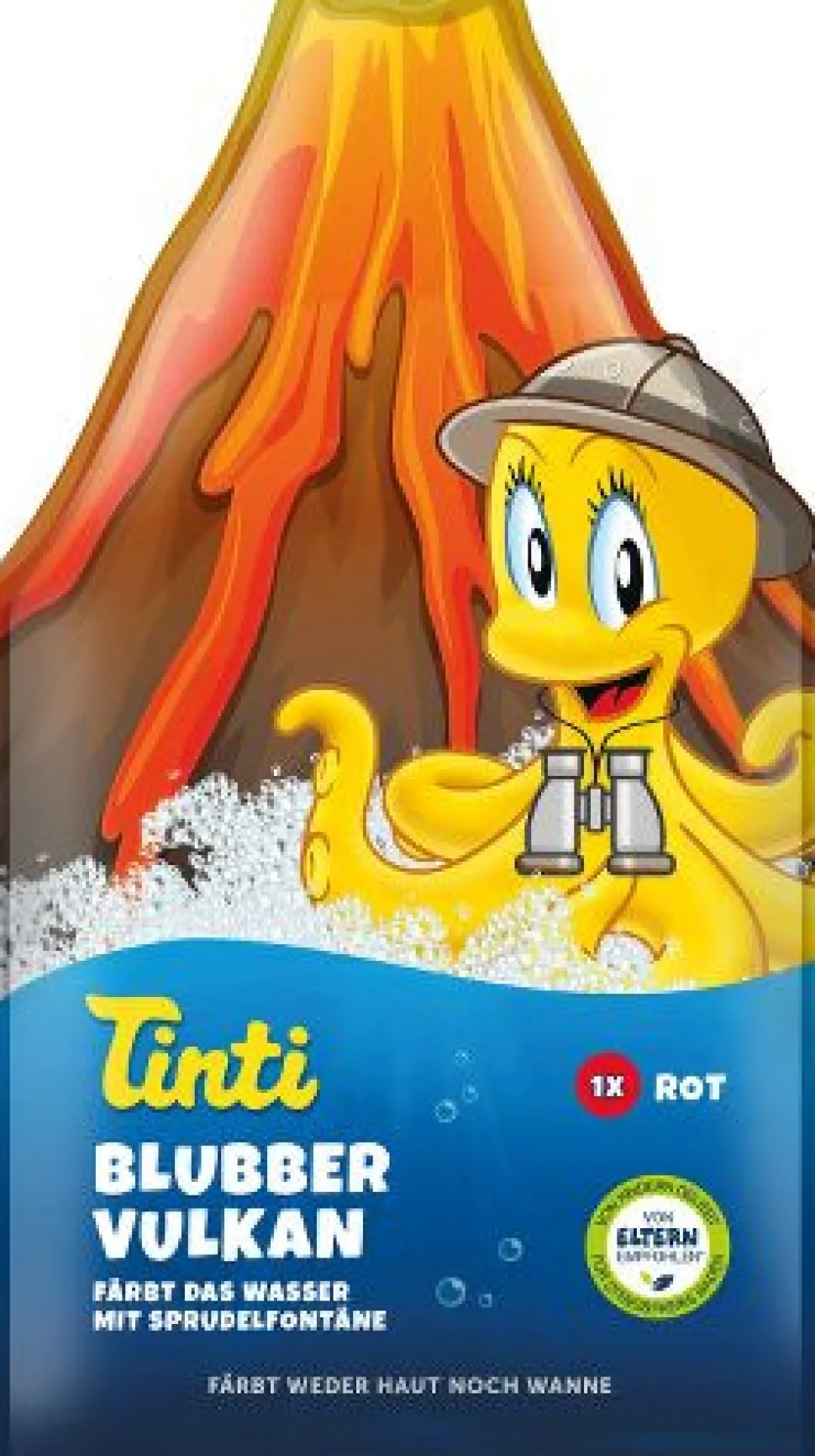 Boblende vulkan, rød