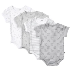 Body Kortærmet Med Print 4-Pak - 190