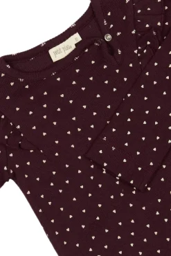 Body Langærmet - Dark Grape/White