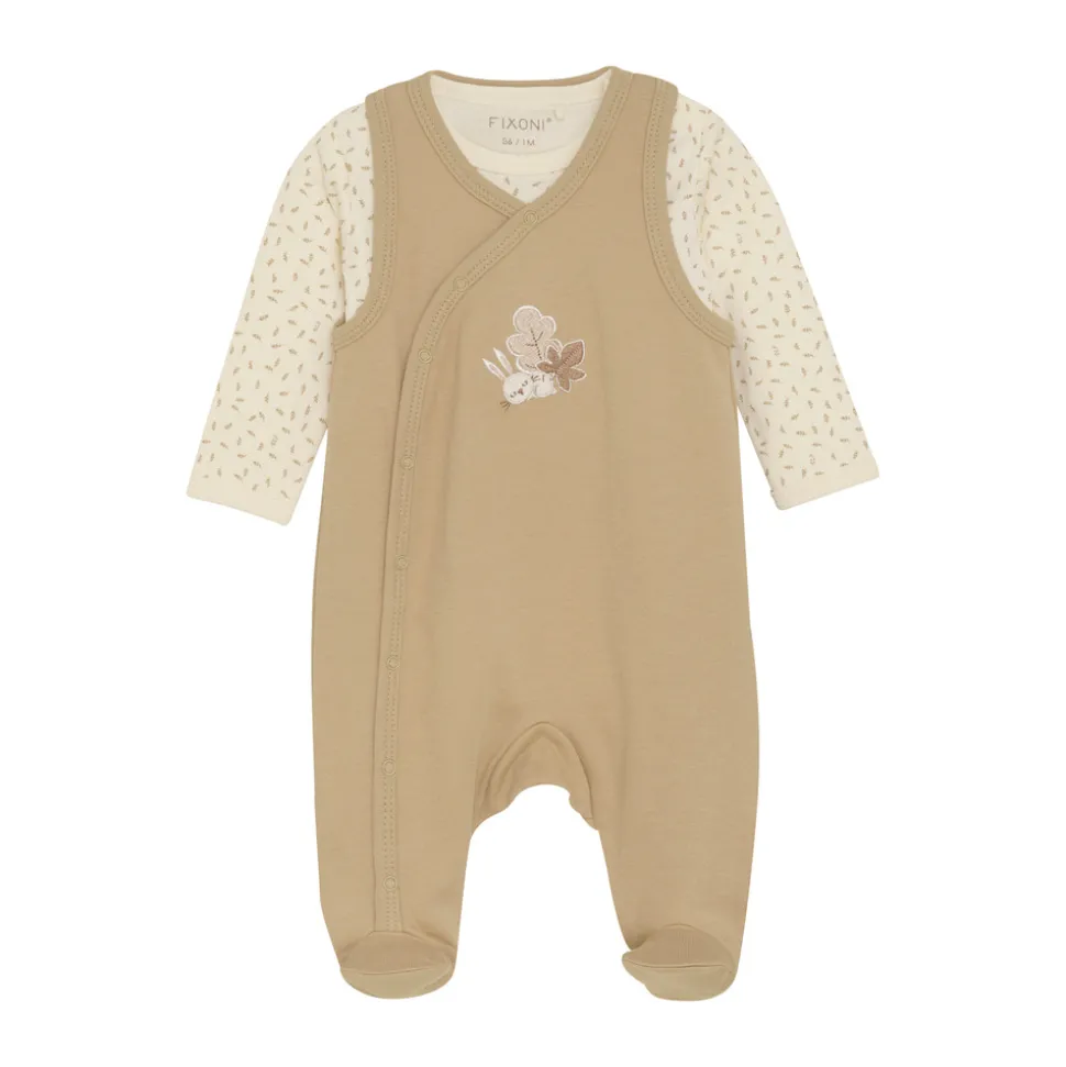 Body langærmet m. Romper - Sesame