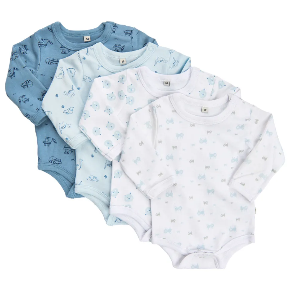 Body Langærmet Med Print 4-Pak - 701