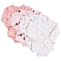 Body Langærmet Med Print 4-Pak - 501