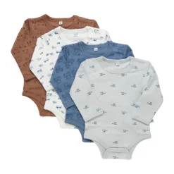 Body Langærmet Med Print 4-Pak - 741