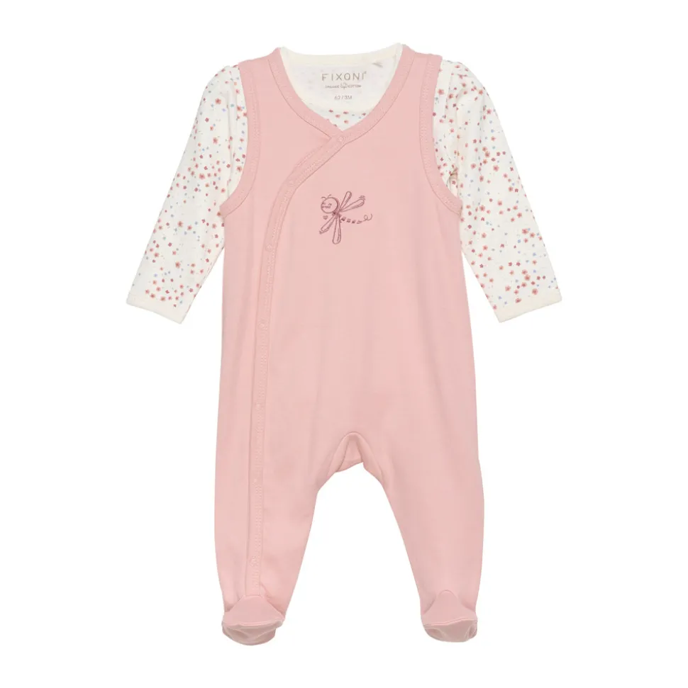 Body langærmet m.romper - Misty Rose