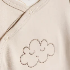 Body langærmet m.romper - Oatmeal