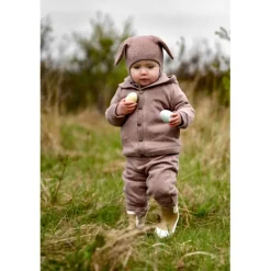 Bomuld Fleece Cardigan med hætte - BURLWOODME