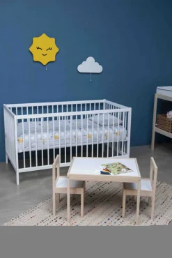 Bord- og stolesæt - hvid/natur