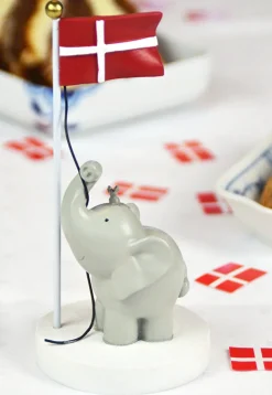 Bordpynt, flag med elefant og mus 13 cm