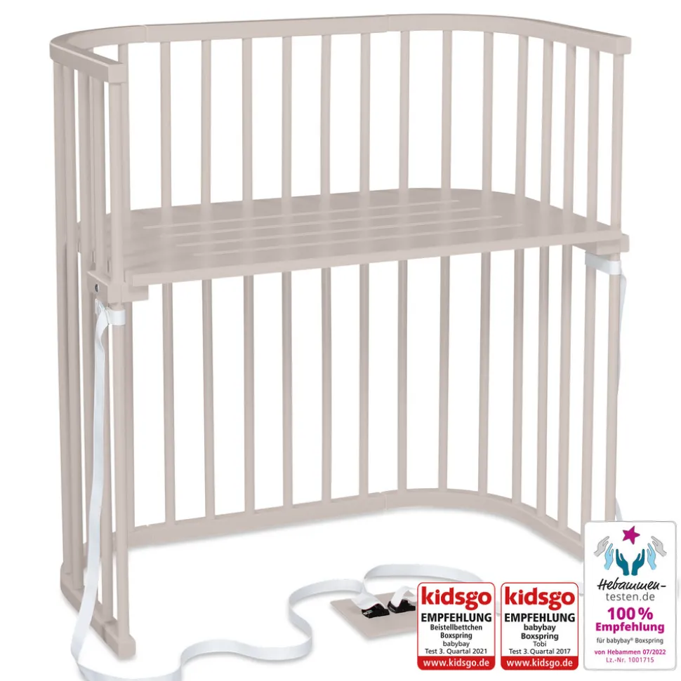Boxspring bedside crib - beige