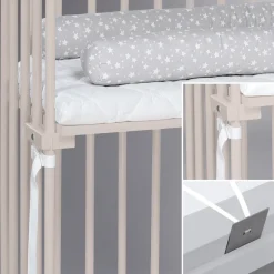 Boxspring bedside crib - beige