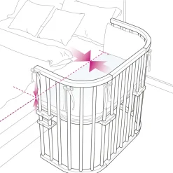 Boxspring bedside crib - Hvid