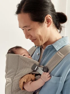 Bæresele Mini - 3D-mesh, Grå beige