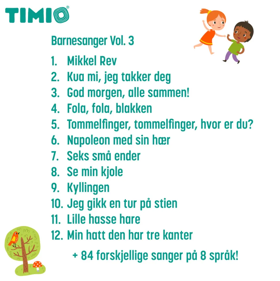 Børnesange, eventyr, dinosaurer og små insekter