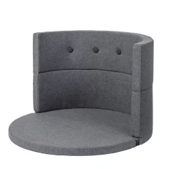 Børnesofa cirkel - mørkegrå/sortgrå knap