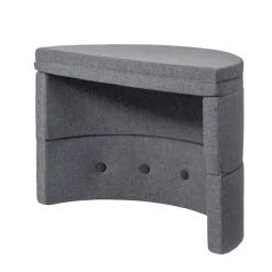 Børnesofa cirkel - mørkegrå/sortgrå knap